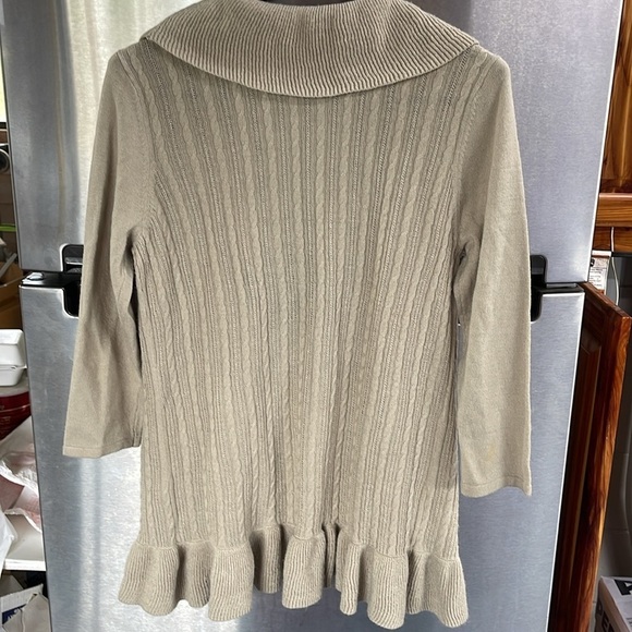 Outback Red oatmeal Fairy Ruffle open front w/hook & eye Cardigan Women Large - Picture 6 of 10